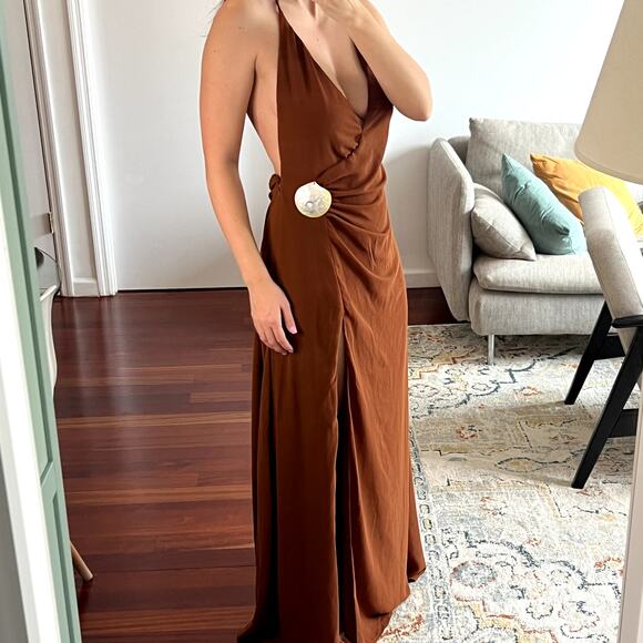 peppermayo Marjoram Maxi Dress Brown size 6 New - Picture 2 of 7